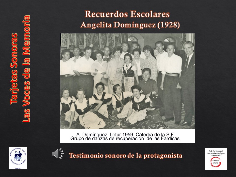 Angelita Domínguez (1928)<br>Grupo de danzas de recuperación de las Fardicas