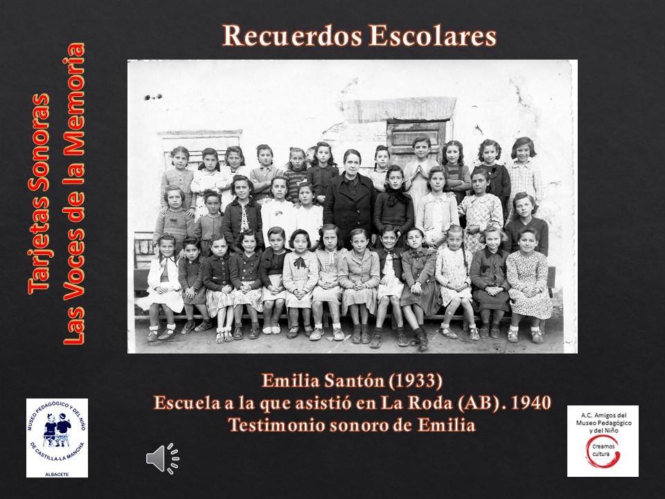 Emilia Santón (1933)<br>Escuela de La Roda