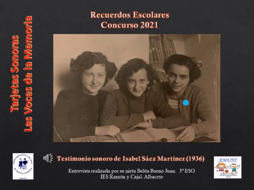 Isabel Sáez Martínez (1936)<br>Entrevistada por su nieta Belén Bueno Juan