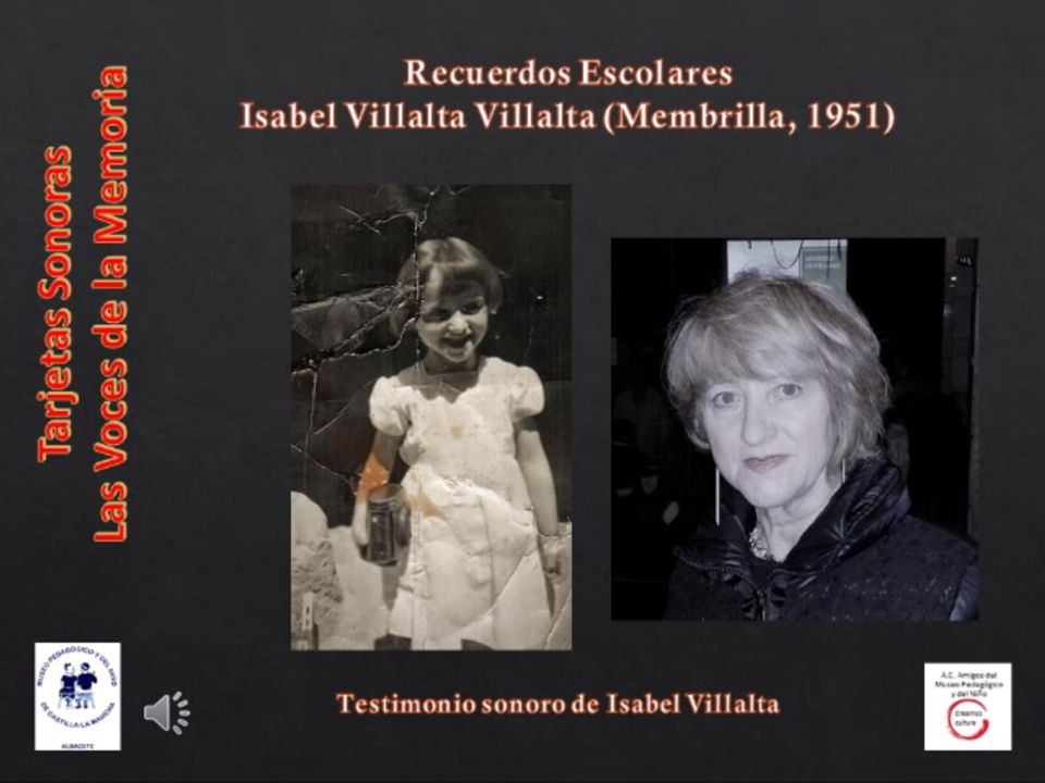 Isabel Villalta Villalta<br>Primeros años en la escuela