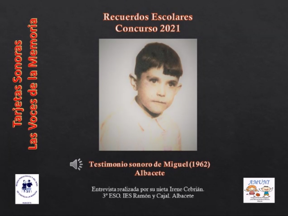 Miguel (1962)<br>Entrevistado por su nieta Irene Cebrián